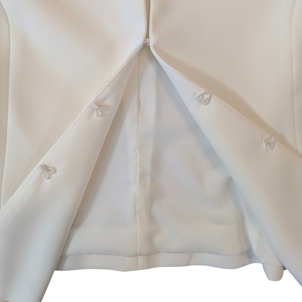 White House Black Market White Bell Sleeve Open Front Blazer Jacket Size 8 - Picture 12 of 14